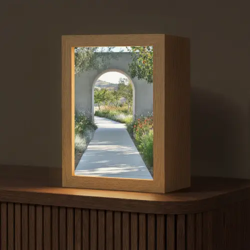 Doorkijk - Pad - Beton - Landschap Light Box met kabel (Tafellamp) klein -z3d_website