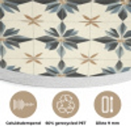Sierlijk - Ornament - Blauw Akoestische PET Vilt - Rond klein 838 -closeup_NL