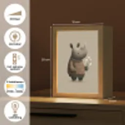 Neushoorn - Witte bloemen - Lief Light Box met kabel klein -USP_NL
