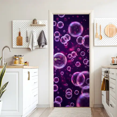Paars - Bubbels - Schuim deurposter klein -sfeer5