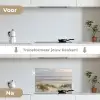 Zandstrand - Bewolkt - Duinen keuken achterwand spatscherm klein -voor_na_NL