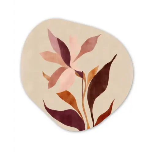 Bloemen - Blaadjes - Minimalistisch - Roze Wandcirkel Organisch Forex 3mm klein -3d