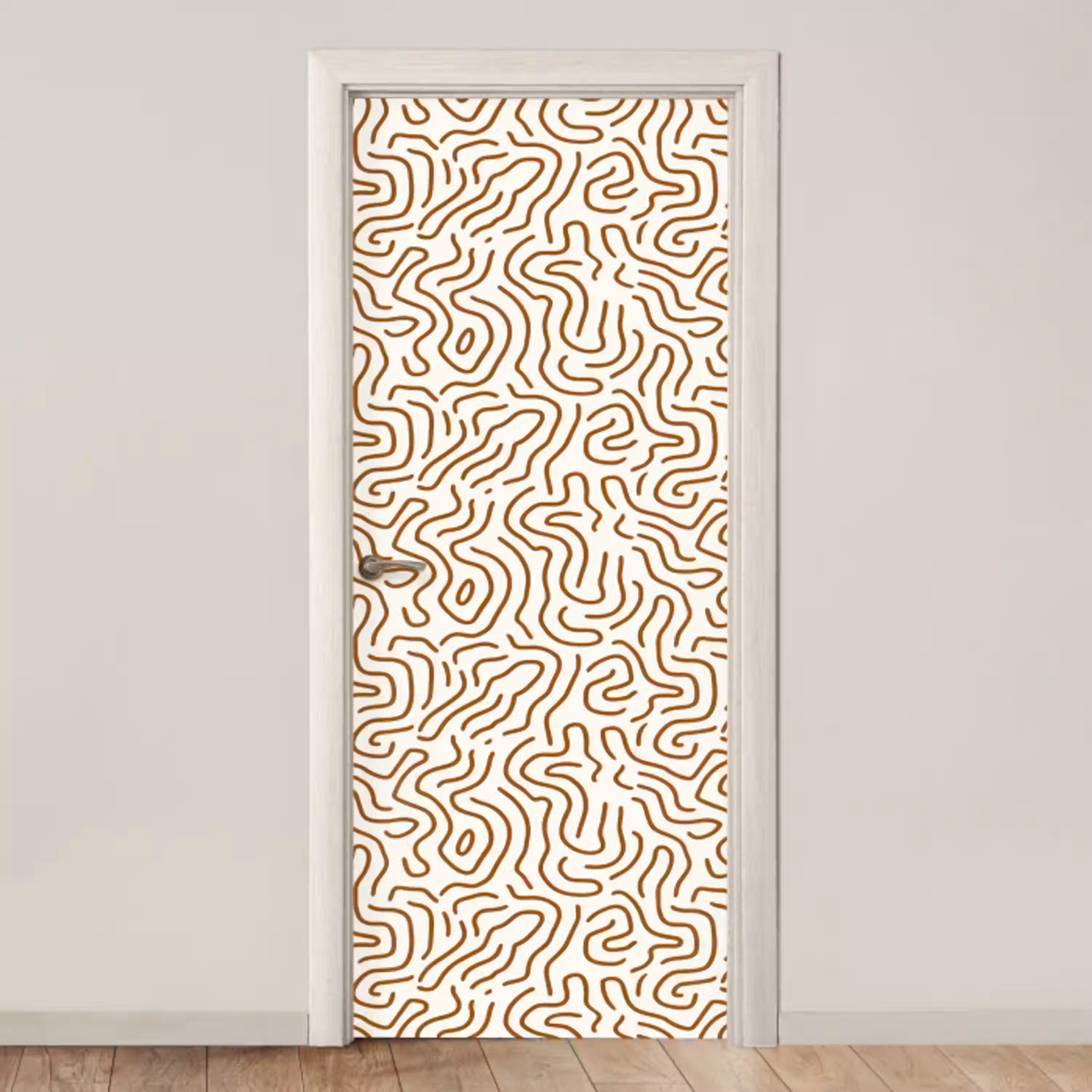 Minimalistisch - Patroon - Terracotta deurposter klein 289 -3d_beige