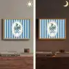 Illustratie - Bessen - Blauw - Strepen Light Box met batterij (Wandlamp) middel -sfeer3