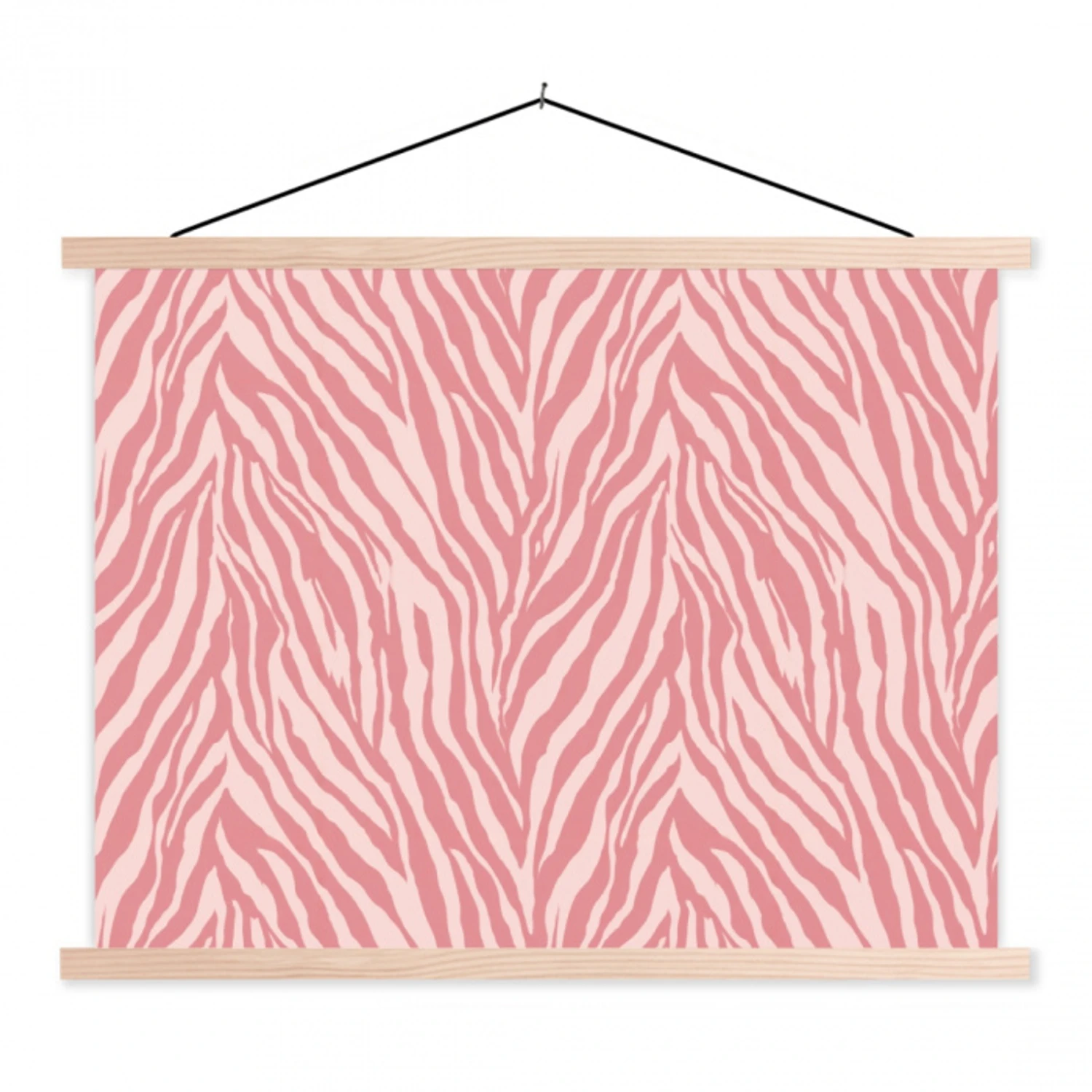 Zebra - Print - Roze textielposter latten blank klein 122 -3d