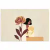 Vrouw - Minimalistisch - Bloem poster papier klein -3d