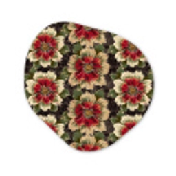 Bloemen - Klassiek - Patroon - Rood Wandcirkel Organisch Forex 3mm klein 629 -3d