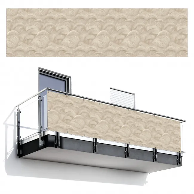 Balkonsichtschutz - Bögen - Muster - Beige