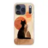Katten - Zwart - Abstract - Cirkels Telefoonhoesje iPhone 17 Pro klein -3d