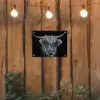 Schotse hooglander - Zwart - Koe - Dieren tuinposter los doek klein -sfeer1