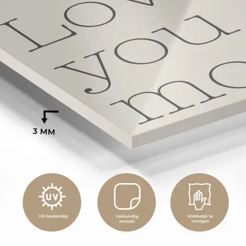 Minimalistisch - Love - Beige plexiglas 5mm klein -sfeer2
