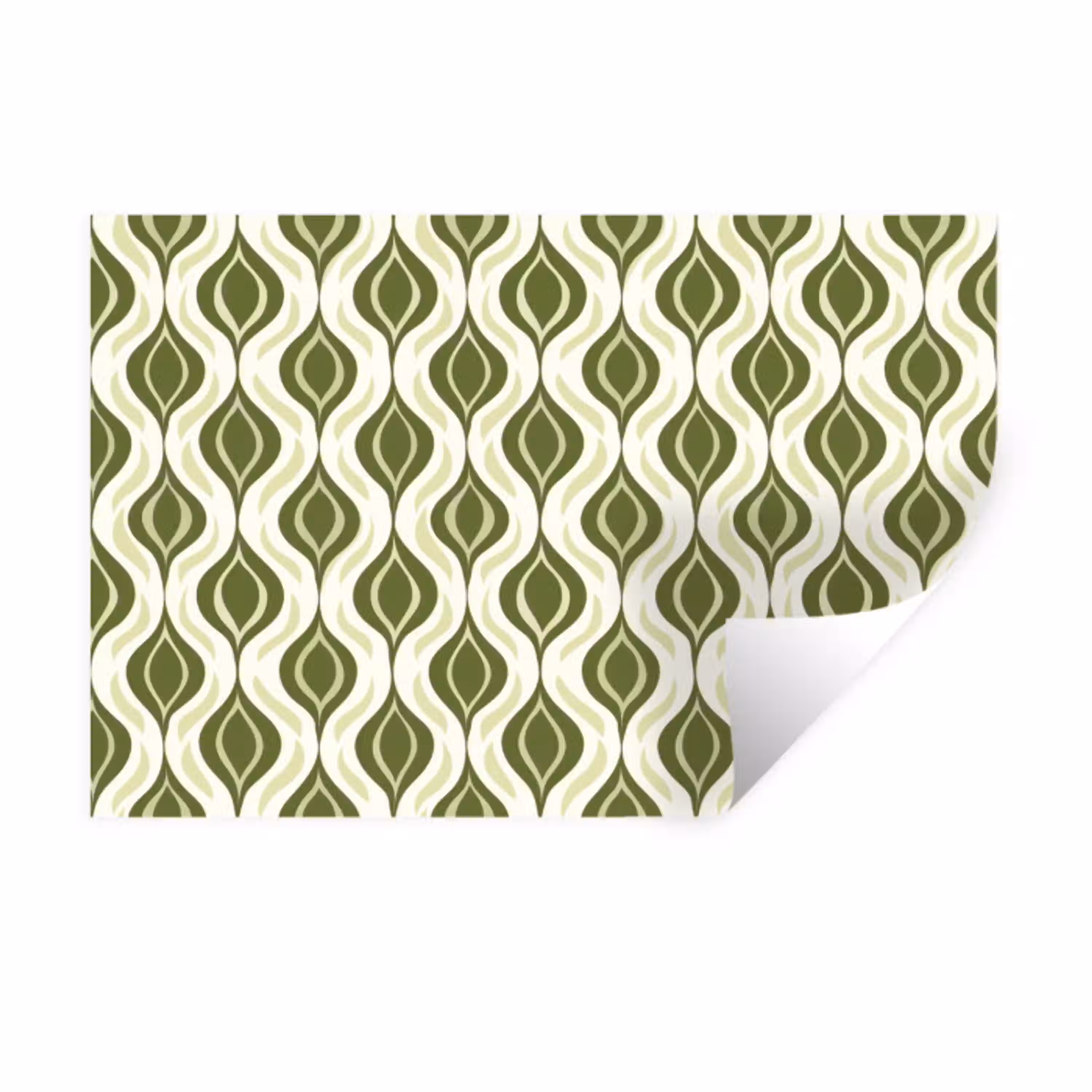 Patroon - Retro - Groen Muursticker klein 286 -3d
