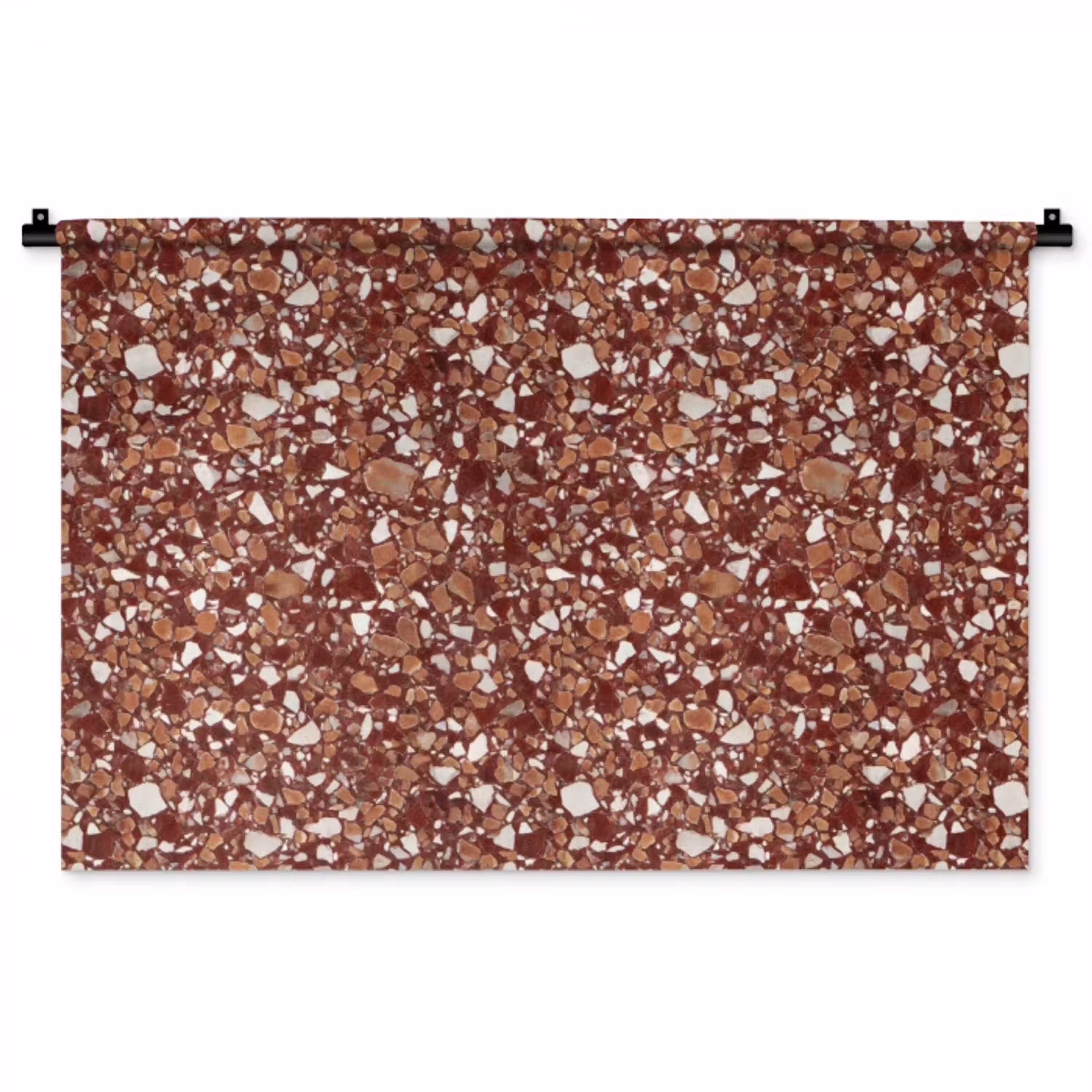 Terrazzo - Patroon - Steentextuur - Roodbruin Wandkleed katoen middel 269 -zz3d