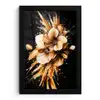 Bloemen - Goud - Graffiti - Zwart - Abstract fotolijst zwart zonder passe partout klein -3d