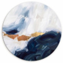 Abstract - Acryl - Blauw - Goud - Elegant Wandcirkel kunststof plaat 5mm dik klein -3d