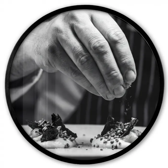 Chef - Garnering - Gerecht Fotolijst rond zonder passe partout klein -3d