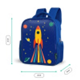 Kleurrijk - Raket - Ruimte Kinderrugzak - Blauw middel -productfoto_formaten