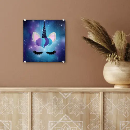 Eenhoorn - Sterren - Magisch - Blauw plexiglas 5mm klein -sfeer5