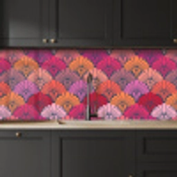 Patronen - Art Deco - Roze - Bloemen keuken achterwand 2 middel 871 -sfeer1