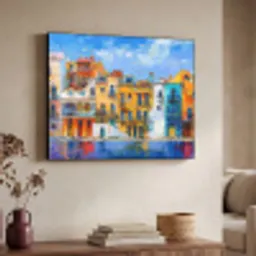 Architectuur - Kleurrijk - Kunst - Modern Textielframe zwart klein -sfeer3