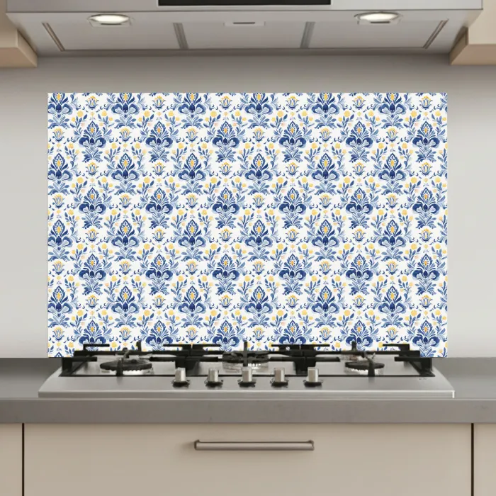 Frans - Citroen - Royaal - Blauw - Geel keuken achterwand spatscherm klein 900 -3d_website