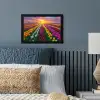 Tulpenveld - Zonsondergang - Kleurrijk fotolijst zwart zonder passe partout klein -sfeer3