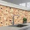 Terrazzo - Patroon - Kleurrijk - Oranje keuken achterwand 2 middel 871 -3d_schuin