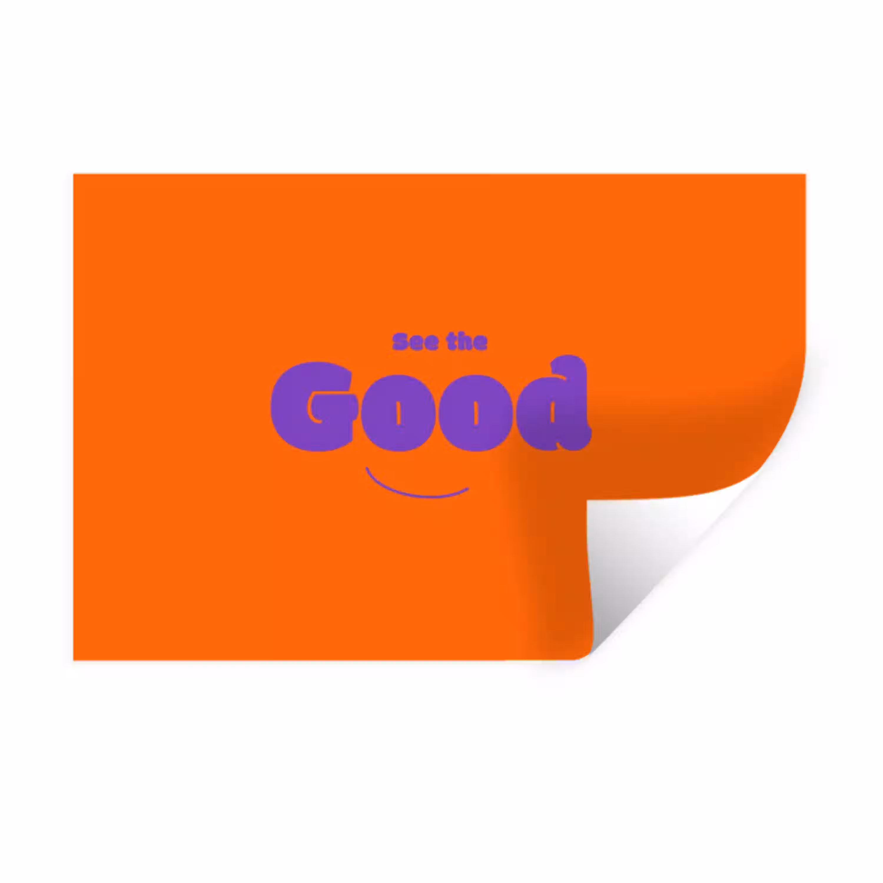 See the good - Paars - Oranje - Smiley Muursticker klein -3d