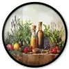 Stilleven - Kruiden - Specerijen - Fruit - Kleurrijk Fotolijst rond zonder passe partout klein -3d