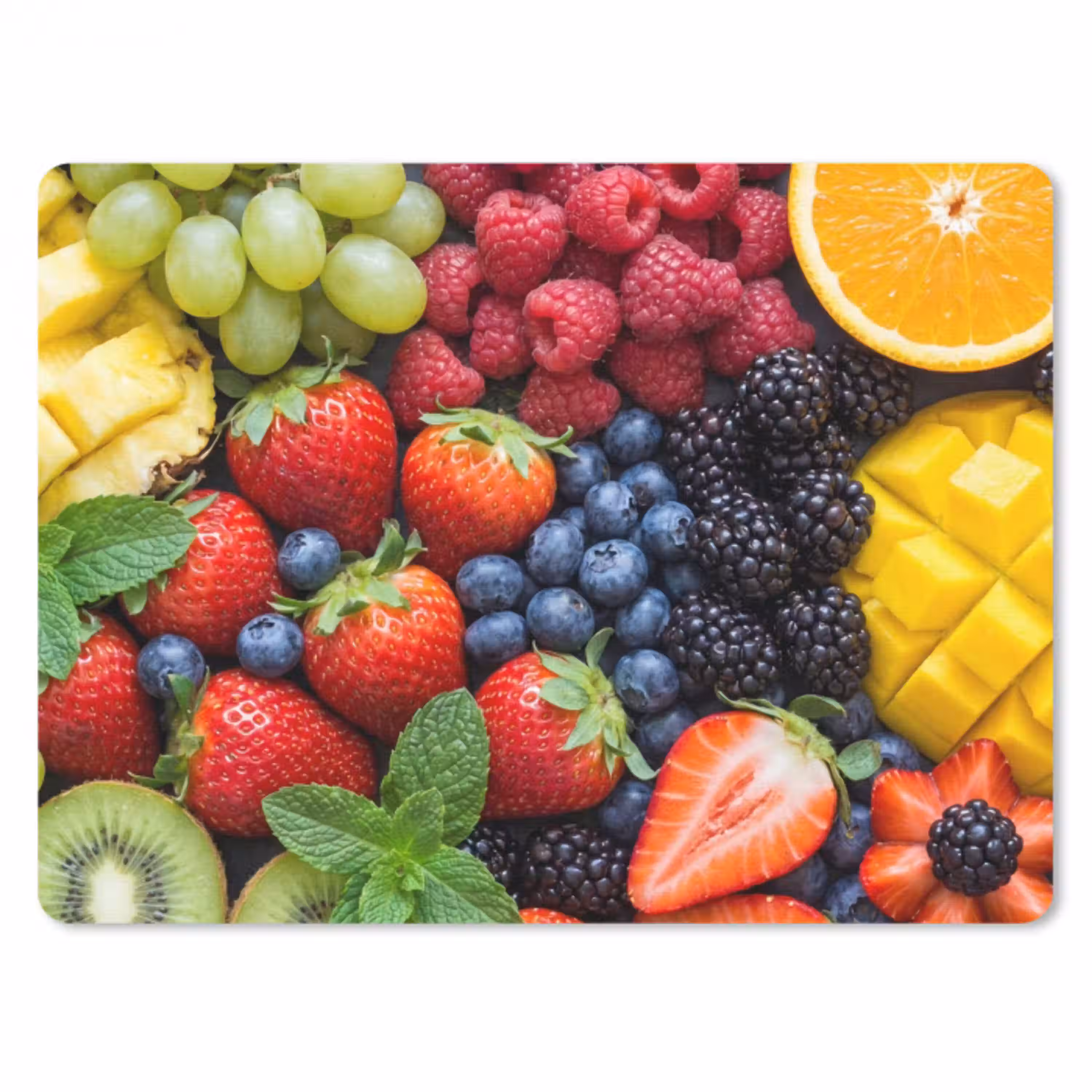Fruit - Vers - Kleurrijk - Eten muismat rubber klein -3d