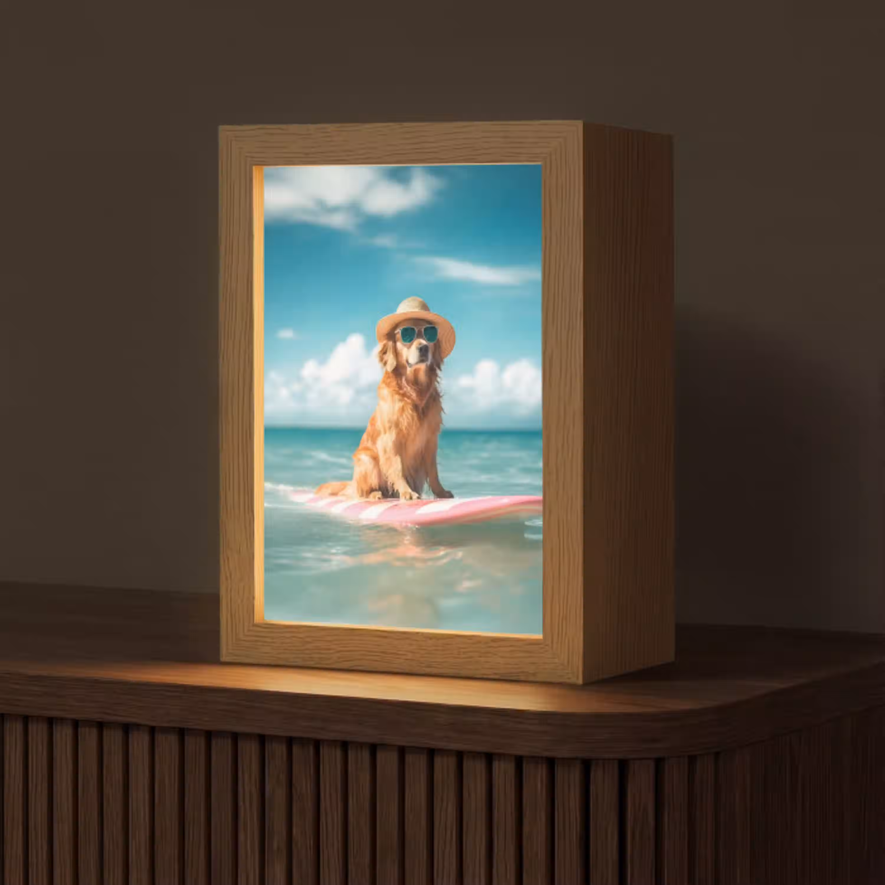 Zeewater - Hond - Golden retriever - Zonnebril Light Box met kabel (Tafellamp) klein -z3d_website