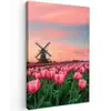 Tulpen - Molen - Nederland Tuinposter op houten frame 2 cm dik klein -3d
