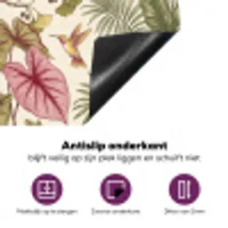 Vogels - Tropisch - Botanisch - Roze Inductie beschermer vinyl 3mm middel -zzzzzzz-cc-onderkant