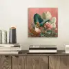 Tropische bladeren - Bloemen - Roze - groen aluminium wit klein -sfeer1