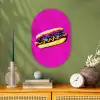 Hotdog - Roze - Retro Wandcirkel Ovaal Forex klein -sfeer2