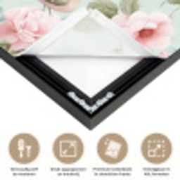 Rozen - Vogels - Pastel - Kleurrijk Textielframe zwart klein 947 -USP_feed_closeupNL