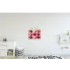 Macarons - Hartjes - Kleurrijk - Roze textielposter latten blank klein -kinderkamer