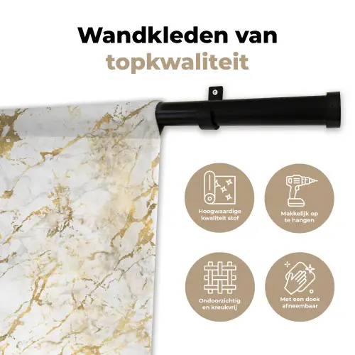Goudspatten - Wit - Marmer Wandkleed katoen klein 269 -sfeer2
