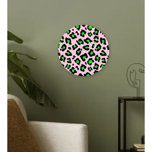 Neon - Panter - Roze - Groen Wandcirkel plexiglas klein 852 -sfeer3