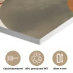 Vormen - Rond - Bladeren - Beige PET vilt klein -closeup_NL