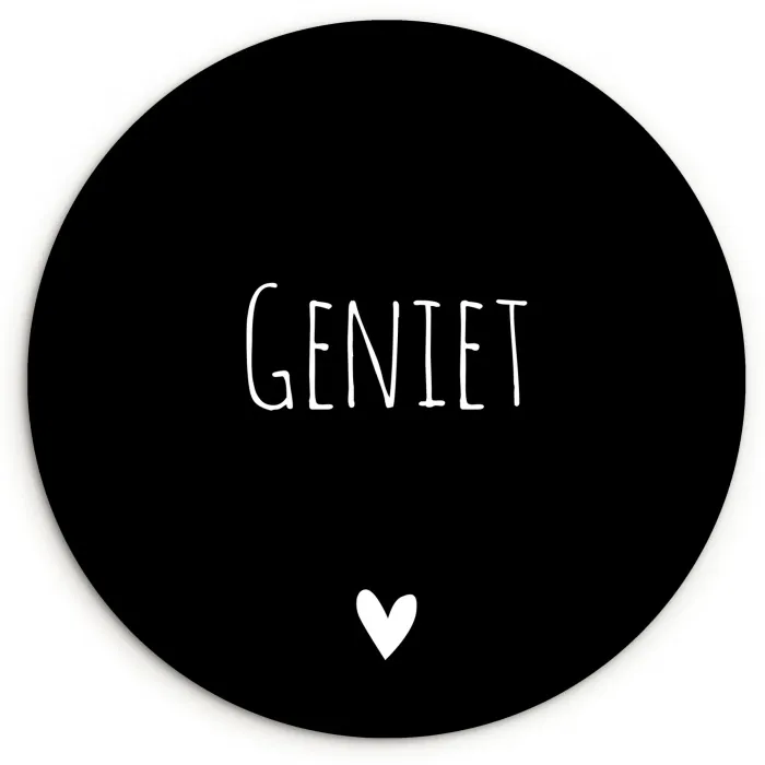 Spreuken - Quotes - Geniet Wandcirkel kunststof plaat 5mm dik klein -3d
