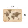 Wereldkaart - Beige - Bruin Placemat vinyl groot -specs