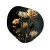 Boeket - Bloemen - Licht - Zwart Wandcirkel Organisch Plexiglas middel -3d