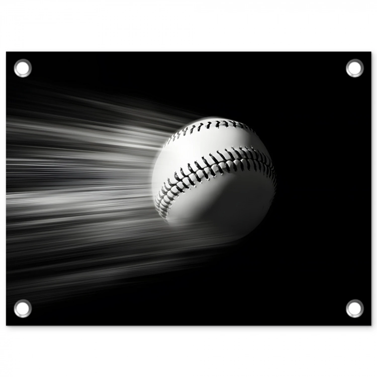 Honkbal - Wit - Vliegt tuinposter los doek klein -3d