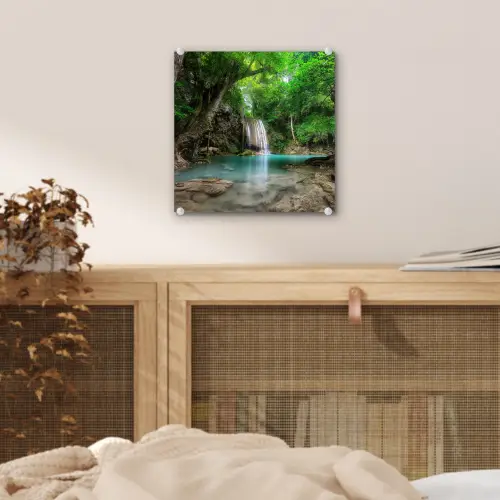 Jungle - Waterval - Planten - Water - Natuur plexiglas 5mm klein -sfeer4