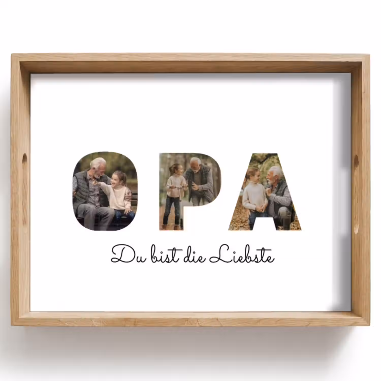 Personalisierte Tablett - Opa - Buchstaben-Collage