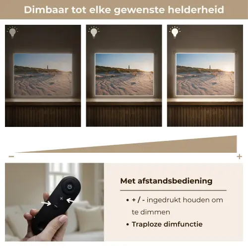 Zon - Duinen - Strand - Vuurtoren Light Box met batterij (Wandlamp) middel -USP_dimbaarNL