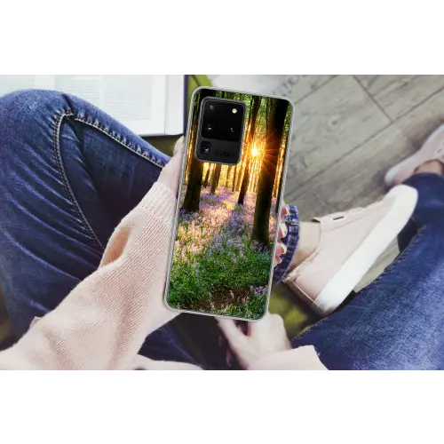 Bos - Bloemen - Lavendel - Zon Telefoonhoesje Samsung Galaxy S20 Ultra klein -handS20Ultra