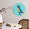 Dinosaurus - Blauw - Zonnebril Wandcirkel kunststof plaat 5mm dik klein -sfeer4
