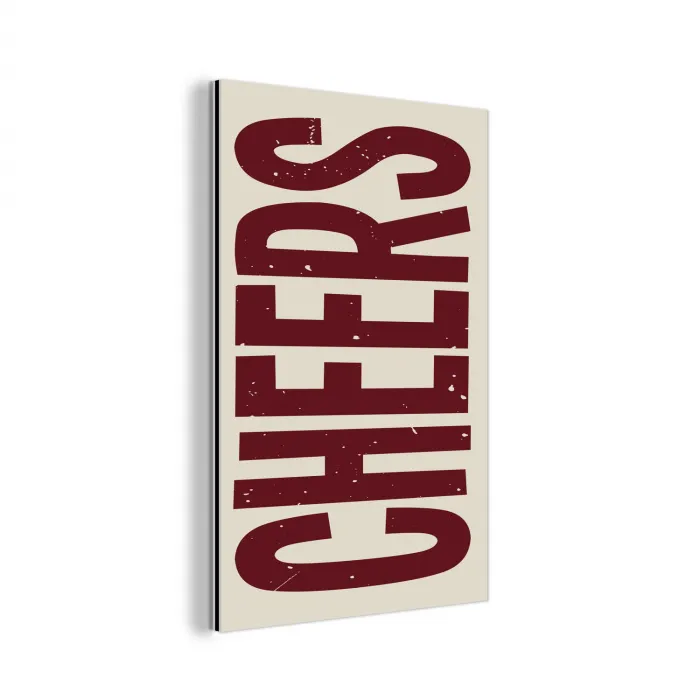 Red - Cheers - Decoratie - Beige aluminium wit klein -3d